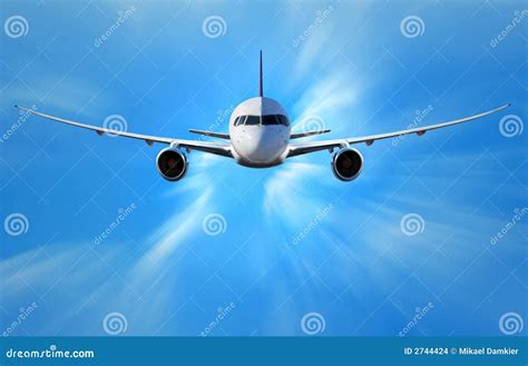 Airplane above the clouds stock photo. Image of boeing - 2744424