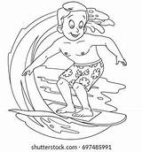 Coloring Page Cartoon Boy Surfing On Vector De Stock Libre  sketch template