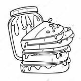 Peanut Butter And Jelly Sandwich Coloring Page 45953 36337 sketch template