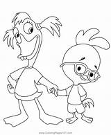 Chicken Little And His Best Friend Coloring Page For Kids  Free sketch template