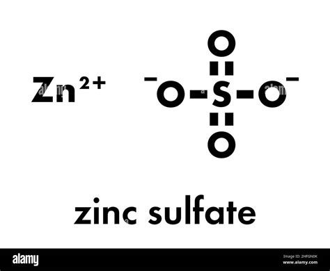 Zinc sulfate, chemical structure. Skeletal formula Stock Vector Image & Art - Alamy