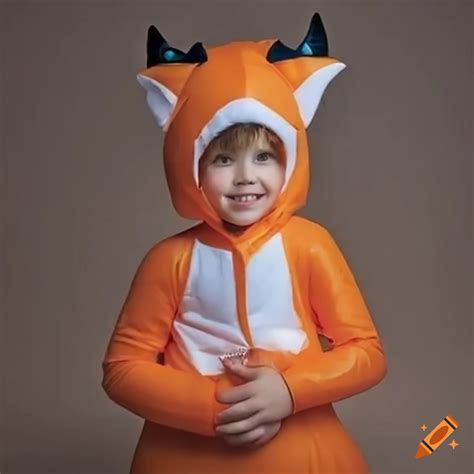 Child wearing a fox costume