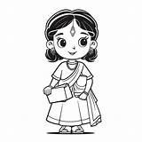 Indian Girl Coloring Pages sketch template