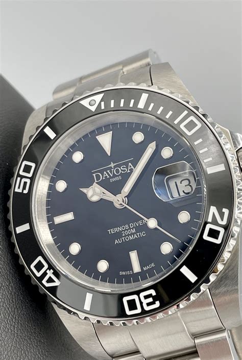 Davosa Ternos Ceramic Diver 40mm Black Dial Swiss Automatic Stainless ...