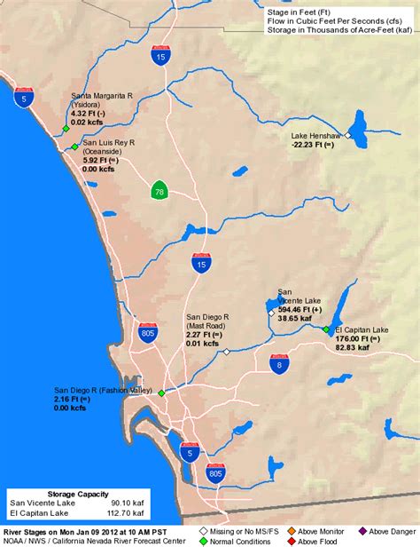 River and Reservoir map for San Diego | SIMCenter