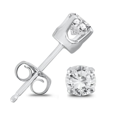 Szul Jewelry - 1/5 Carat TW Round Solitaire Diamond Stud Earrings in .925 Sterling Silver (L-M ...