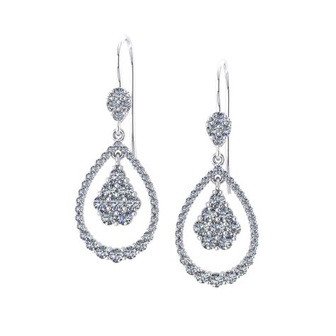 Swinging Teardrop Diamond Earrings - Jewelry Designs