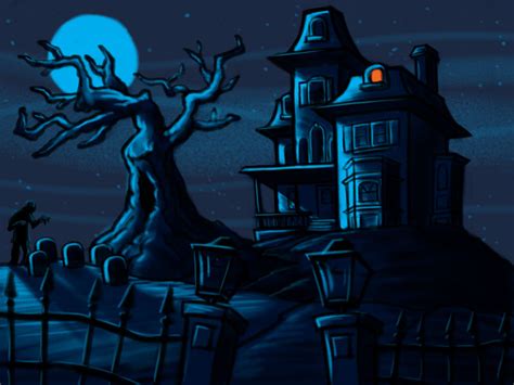 Haunted House Cartoon Sketch by George Coghill on Dribbble