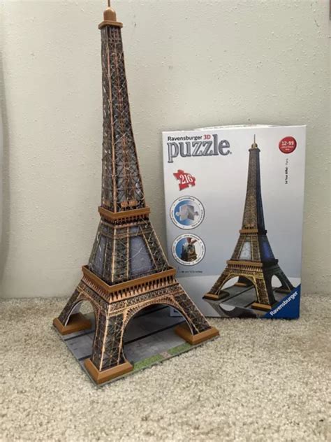 RAVENSBURGER LA TOUR Eiffel Tower Paris 3D Puzzle 216 Pieces BOX Directions $22.99 - PicClick