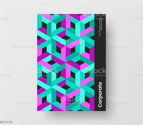 Simple Postcard Design Vector Template Modern Geometric Tiles Booklet Layout Stock Illustration ...