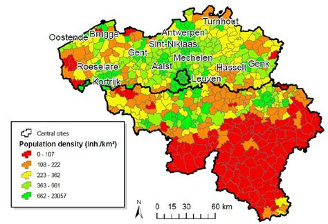 Belgium Population Density Map