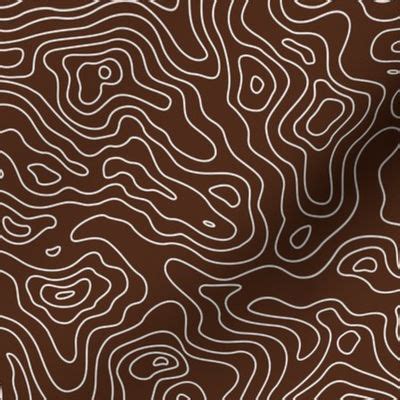 Topographic Map Brown and White Stripes - Spoonflower
