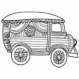 Magical Gypsy Wagon Coloring Page · Creative Fabrica sketch template
