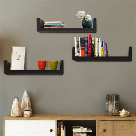 Sharpstar Set of 3 Floating Display Shelves Ledge Bookshelf Wall Mount ...