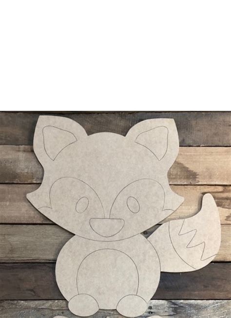 Fox Cutout, Unfinished Shape, Paint by Line - buildacrosswholesale.com