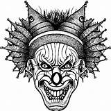 Scary Clown Coloring Page · Creative Fabrica sketch template