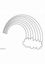 Rainbow With Cloud coloring Page sketch template