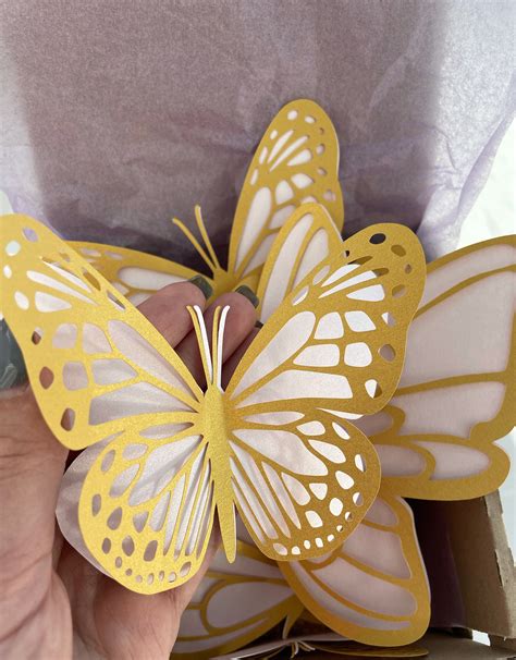 20 Gold Butterflies Wall Decor Butterfly Decorationpaper | Etsy Australia