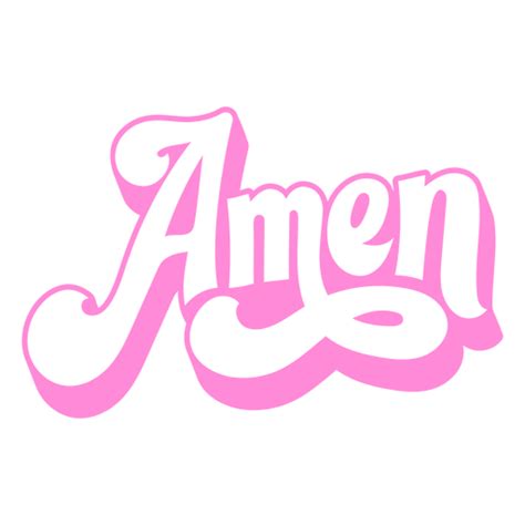 Amen Word Pink Lettering PNG & SVG Design For T-Shirts