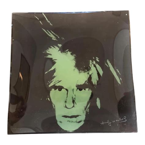 1990s Pop Art Andy Warhol Self Portrait Square Glass Tray by Rosenthal | Chairish