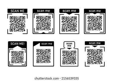 Qr Code Frame Set Smartphone Contactless Stock Vector (Royalty Free) 2137152207 | Shutterstock