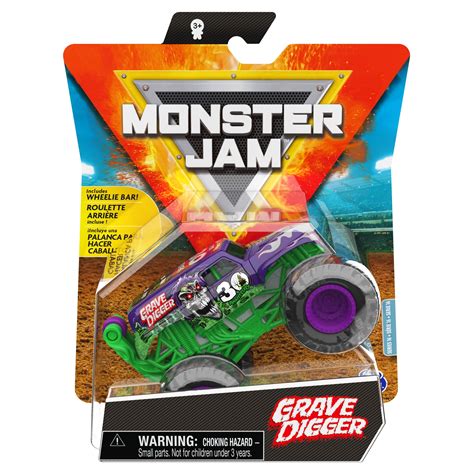 Monster Jam, Official Grave Digger Monster Truck, Die-Cast Vehicle, Arena Favorites Series, 1:64 ...