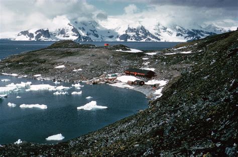 Base H, Signy Island from hill above west side of Factory Cove (before ...