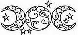 Moon Triple Goddess Tattoo Pagan Tattoos Wiccan Crone Symbols Mother  sketch template