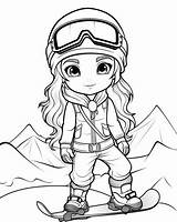 Snowboarding Coloring Pages sketch template