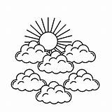 Cloud Cartoon outline coloring Page For Kidshand Drawing  Premium AI sketch template