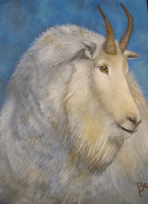 Mountain Goat Painting by Bev Ellison