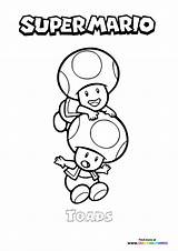 Toads From Super Mario  Coloring Pages For Kids sketch template