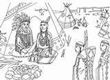 Native Americans Indians Sat In Front Of A Tepee  Native American sketch template