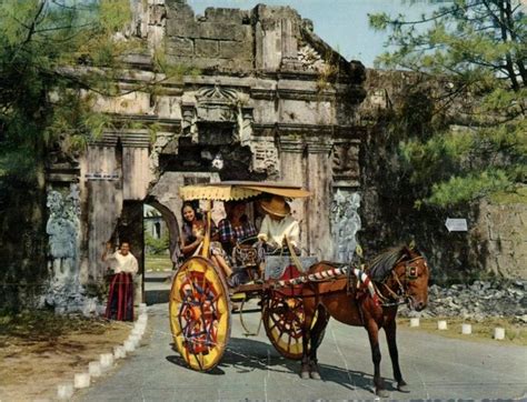 A Calesa before the entrance to Fort Santiago inside Intramuros, Manila. 1960s | Fort santiago ...