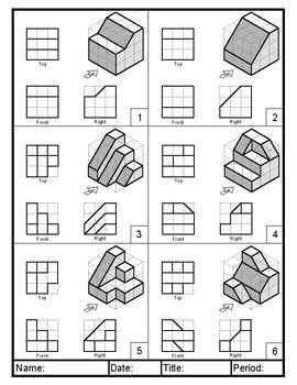 Isometric Practice Drawing One | Isometric drawing, Isometric drawing ...