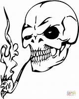 Dibujo De Calavera Fumando En Pipa Para Colorear  Dibujos sketch template