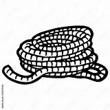 Rope Cartoon Illustration Isolated On White Background For Children  sketch template