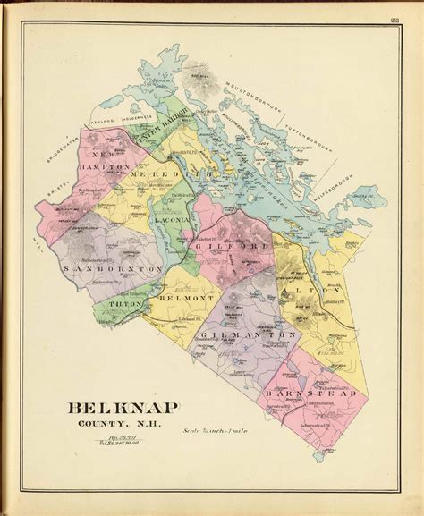 Belknap County, New Hampshire 1892 Old Town Map Reprint - Hurd State Atlas Belknap - OLD MAPS