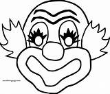 Clown Face Printable sketch template