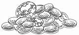 Printable Gold Coins Coloring Pages sketch template