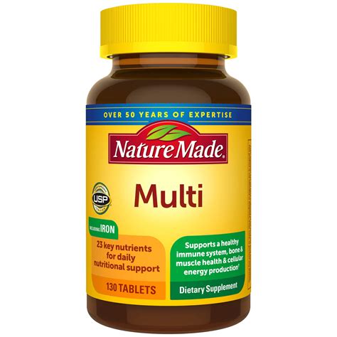 Buy Nature Made Multi s with D3 and Iron, 130 Count for Daily tional ...