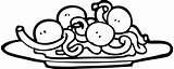 Spaghetti And Meatballs Coloring Page sketch template