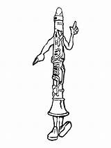Clarinet Coloring Pages  Kidsuki sketch template