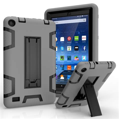 ShockProof Armor Kickstand Protective Case For Amazon Fire 7" Tablet ...