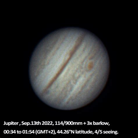 Jupiter time lapse, 1h20m with 4.5" telescope : r/astrophotography