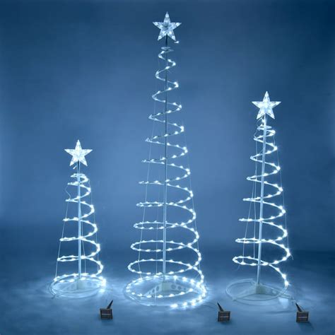 Yescom Set of 3 LED Spiral Christmas Tree Light Kit Solar Powered 6Ft ...