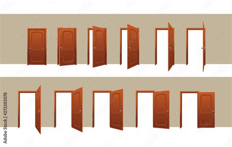 Door Opening Motion Sequence Animation Set Vector Stock Vector | Adobe ...