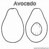 Easy Avocado Coloring Pages PDF For Toddler  Coloringfoldercom sketch template