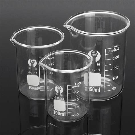 3Pcs 100Ml 150Ml 250Ml Beaker Set Graduated Borosilicate Glass Beaker ...