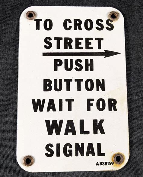 Sold Price: PORCELAIN STREET SIGN CROSSWALK RIGHT ARROW - March 1, 0123 ...